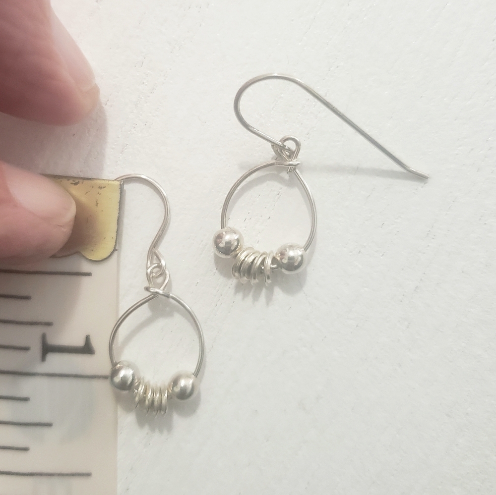 Two Pair Sterling Silver Earrings - Picture 4 of 9